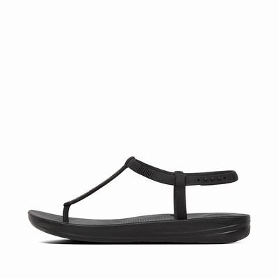 Fitflop Iqushion Splash Sparkle Back-Strap - Flip Flops Damen - Schwarz (OSK986234)